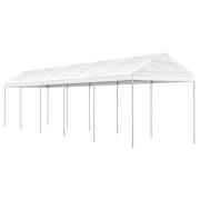 vidaXL Paviljong med tak vit 11,15x2,28x2,69 m polyeten