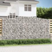 vidaXL Gabion bågformad 400x30x200/220 cm galvaniserat järn