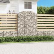 vidaXL Gabion bågformad 150x30x200/220 cm galvaniserat järn