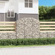 vidaXL Gabion bågformad 150x30x140/160 cm galvaniserat järn