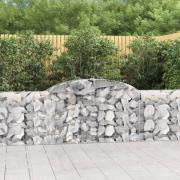 vidaXL Gabion bågformad 300x30x80/100 cm galvaniserat järn