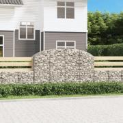 vidaXL Gabion bågformad 200x50x120/140 cm galvaniserat järn