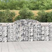 vidaXL Gabion bågformad 300x30x100/120 cm galvaniserat järn