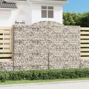 vidaXL Gabion bågformad 300x50x220/240 cm galvaniserat järn