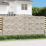 vidaXL Gabion bågformad 400x30x200/220 cm galvaniserat järn