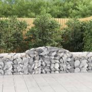 vidaXL Gabion bågformad 300x50x60/80 cm galvaniserat järn