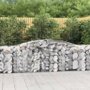 vidaXL Gabion bågformad 400x50x80/100 cm galvaniserat järn