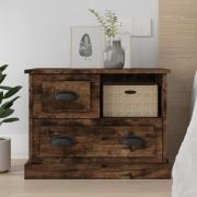 vidaXL Sängbord rökfärgad ek 60x39x45 cm