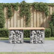 vidaXL Trädgårdsbänk gabion-design 103x44x42 cm massiv furu