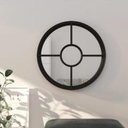 vidaXL Spegel svart 40x4 cm rund järn för inomhusbruk