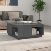 vidaXL Soffbord grå 80x81x36,5 cm massivt furu