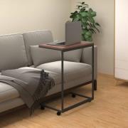 vidaXL Sidobord med hjul svart 55x35x70 cm konstruerat trä