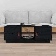 vidaXL Soffbord svart 100x50x35 cm massiv furu