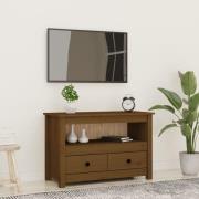 vidaXL Tv-bänk honungsbrun 79x35x52 cm massiv furu