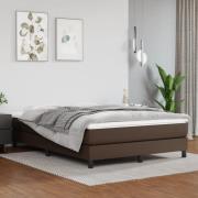 vidaXL Pocketresårmadrass brun 140x190x20 cm konstläder
