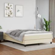 vidaXL Pocketresårmadrass gräddvit 140x190x20 cm konstläder