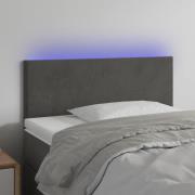 vidaXL Sänggavel LED mörkgrå 90x5x78/88 cm sammet