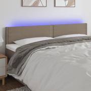 vidaXL Sänggavel LED taupe 160x5x78/88 cm tyg