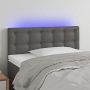 vidaXL Sänggavel LED grå 100x5x78/88 cm konstläder