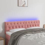 vidaXL Sänggavel LED rosa 160x7x78/88 cm sammet