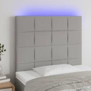 vidaXL Sänggavel LED ljusgrå 100x5x118/128 cm tyg