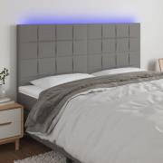 vidaXL Sänggavel LED mörkgrå 200x5x118/128 cm tyg