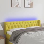 vidaXL Sänggavel LED grön 147x16x78/88 cm tyg