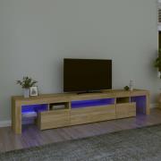 vidaXL Tv-bänk med LED-belysning sonoma ek 215x36,5x40 cm