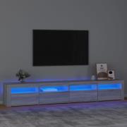 vidaXL TV-bänk med LED-belysning grå sonoma 240x35x40 cm