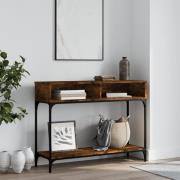 vidaXL Avlastningsbord rökfärgad ek 100x30,5x75 cm konstruerat trä