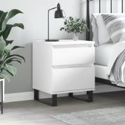 vidaXL Sängbord vit 40x35x50 cm konstruerat trä