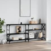 vidaXL Konsolbord svart 180x29x76,5 cm konstruerat trä