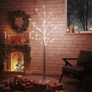 vidaXL Björkträd med LED varmvit 96 LEDs 180 cm