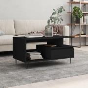 vidaXL Soffbord svart 90x49x45 cm konstruerat trä