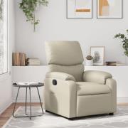 vidaXL Reclinerfåtölj gräddvit konstläder