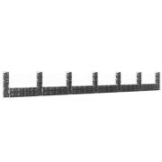 vidaXL U-formad Gabionkorg med 7 stolpar järn 740x20x100 cm