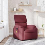 vidaXL Massagefåtölj vinröd tyg