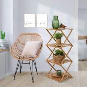 Home&Styling Hopfällbar hylla 4 plan bambu