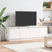 vidaXL Tv-bänk vit 156x37x45 cm massiv furu