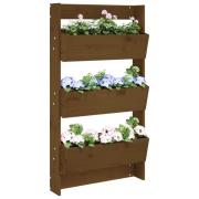 vidaXL Odlingslåda för vägg 3 nivåer 60x18,5x110 cm honungsbrun