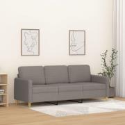 vidaXL 3-sitssoffa taupe 180 cm tyg