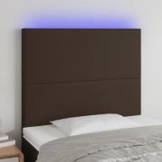 vidaXL Sänggavel LED brun 80x5x118/128 cm konstläder