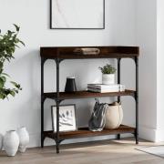 vidaXL Konsolbord med hyllor brun ek 75x30x80 cm