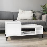 vidaXL Soffbord vit högglans 100x50x45 cm konstruerat trä