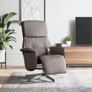 vidaXL Massagefåtölj med fotstöd taupe tyg