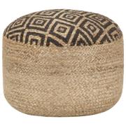 vidaXL Handgjord sittpuff svart 45x30 cm jute