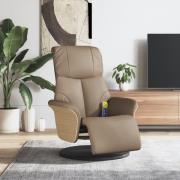 vidaXL Massagefåtölj med fotstöd cappuccino konstläder