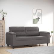 vidaXL 2-sitssoffa grå 140 cm konstläder