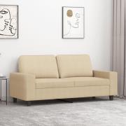vidaXL 2-sitssoffa gräddvit 140 cm tyg