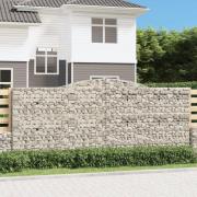 vidaXL Gabion bågformad 3 st 400x30x160/180 cm galvaniserat järn